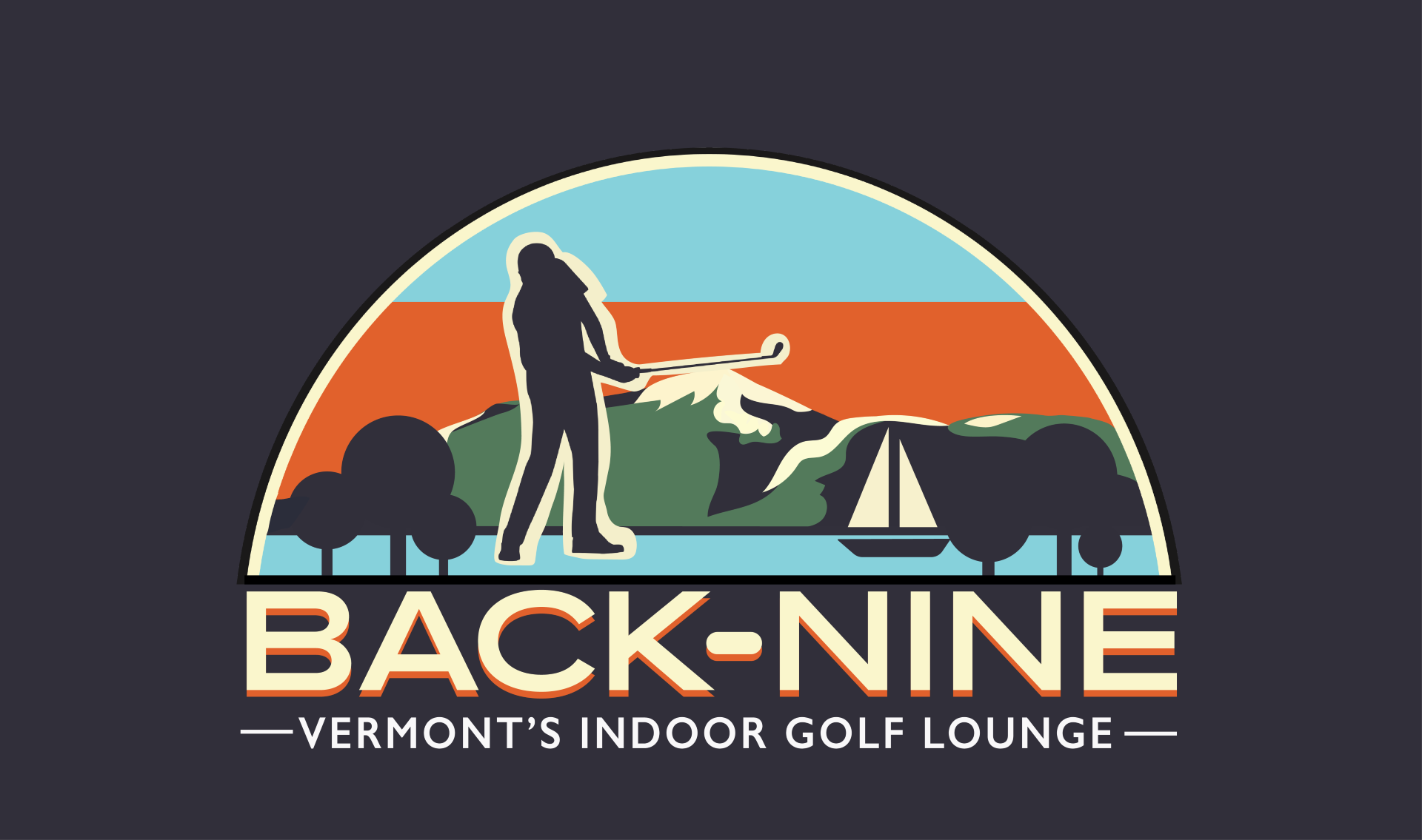 thumbnail_Back Nine - Swinging golfer Navy BG